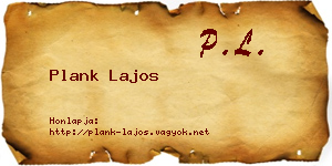 Plank Lajos névjegykártya